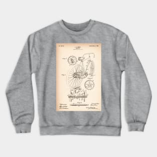 Vintage Bicycle - 1899 Patent Drawing - S Crewneck Sweatshirt